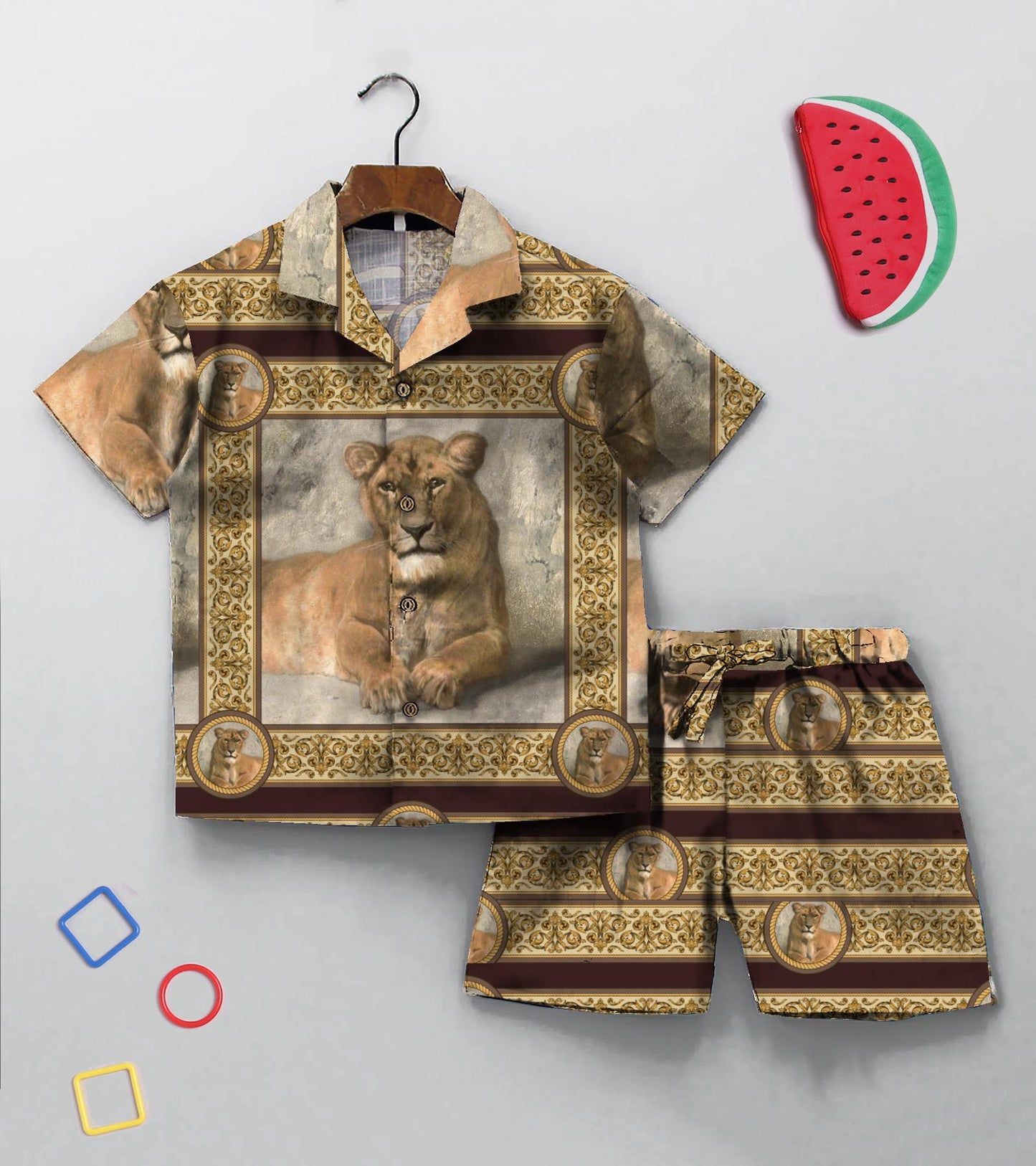Lion Printed Boys Co ord Set