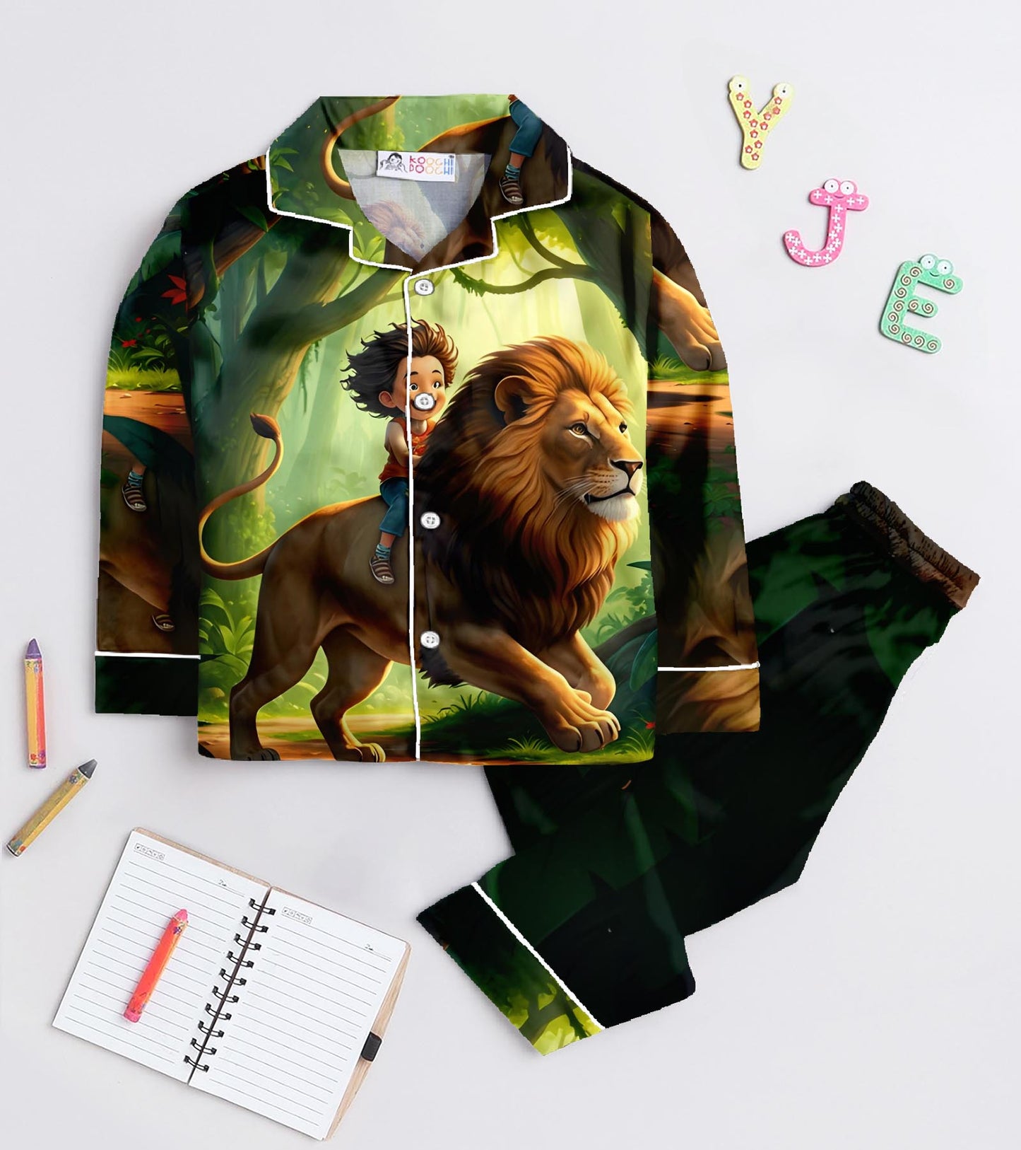 Lion Pure Cotton Printed Nightsuit Set