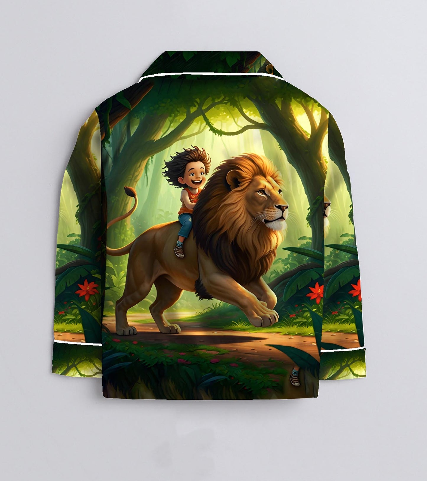 Lion Pure Cotton Printed Nightsuit Set