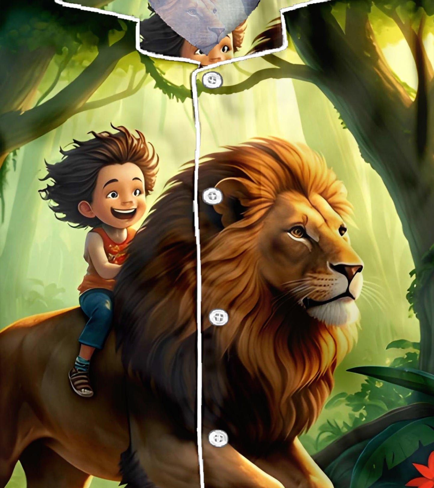 Lion Pure Cotton Printed Nightsuit Set