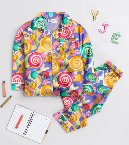 Lollipop Pure Cotton Printed Nightsuit Set