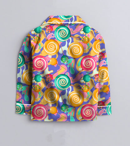 Lollipop Pure Cotton Printed Nightsuit Set