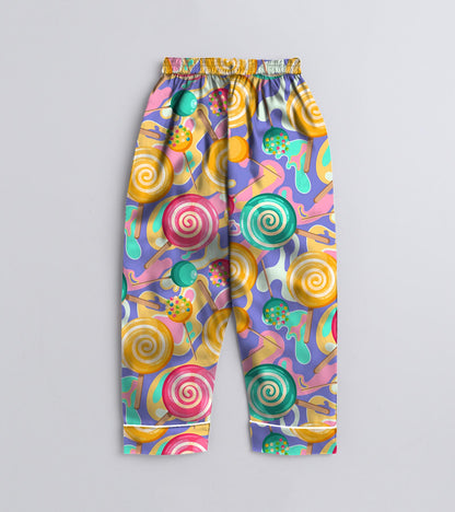 Lollipop Pure Cotton Printed Nightsuit Set