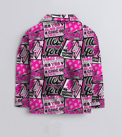 London Printed Girls Pure Cotton Nightsuit Set