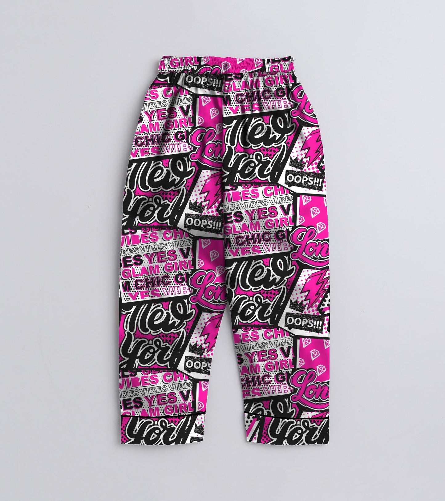 London Printed Girls Pure Cotton Nightsuit Set