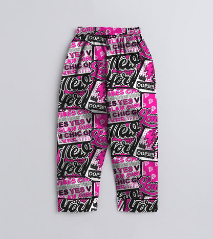 London Printed Girls Pure Cotton Nightsuit Set