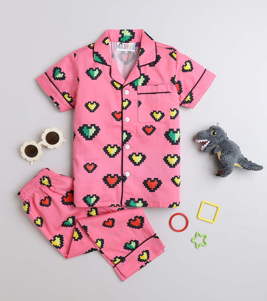 Love Night Suit Set Half Sleeve