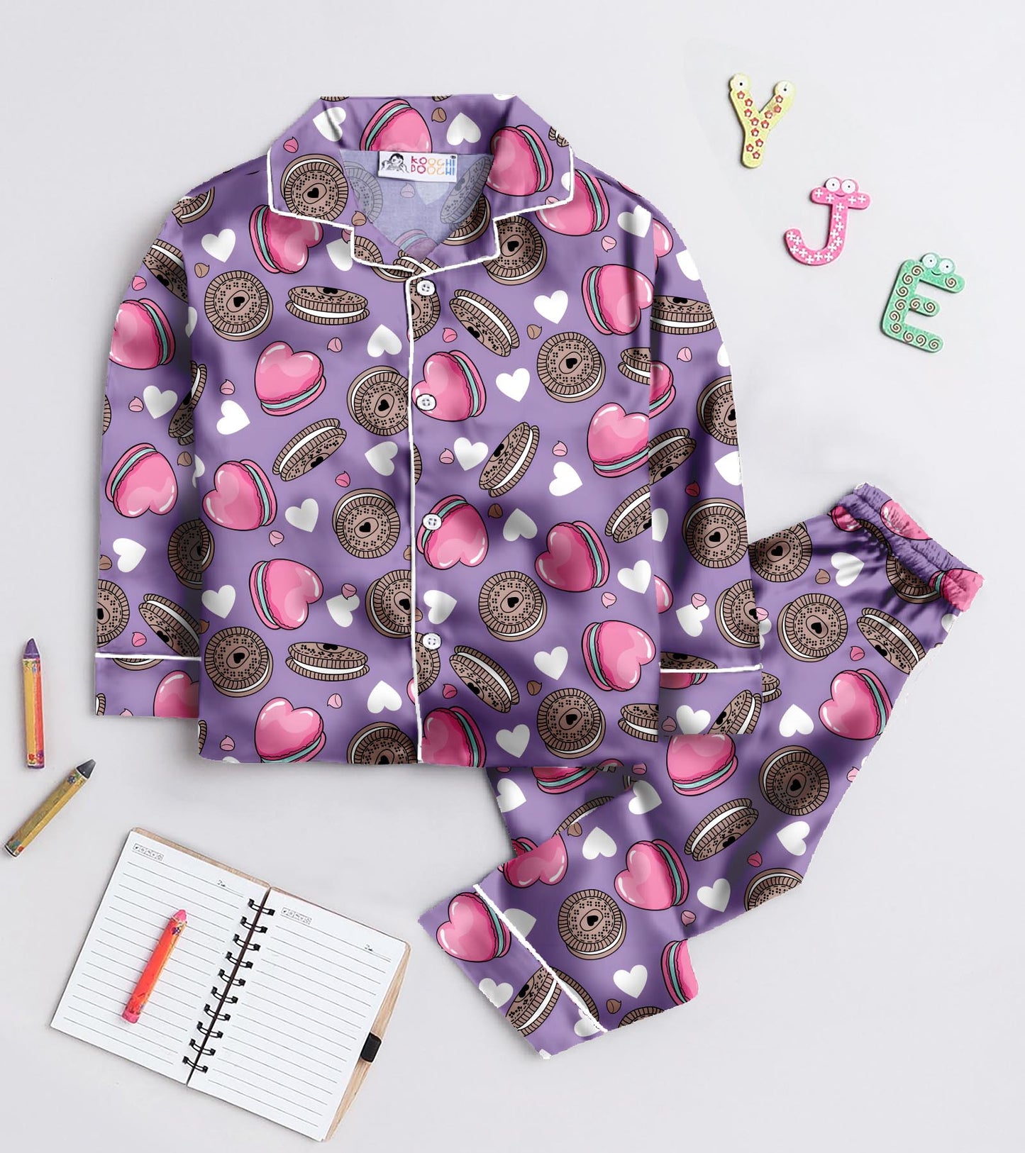 Love Oreo Girls Pure Cotton Nightsuit Set