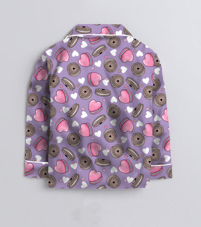 Love Oreo Girls Pure Cotton Nightsuit Set