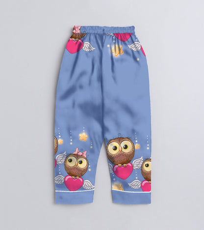 Love Printed Girls Pure Cotton Nightsuit Set