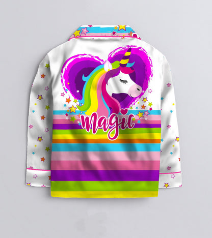 Magic Printed Girls Pure Cotton Nightsuit Set