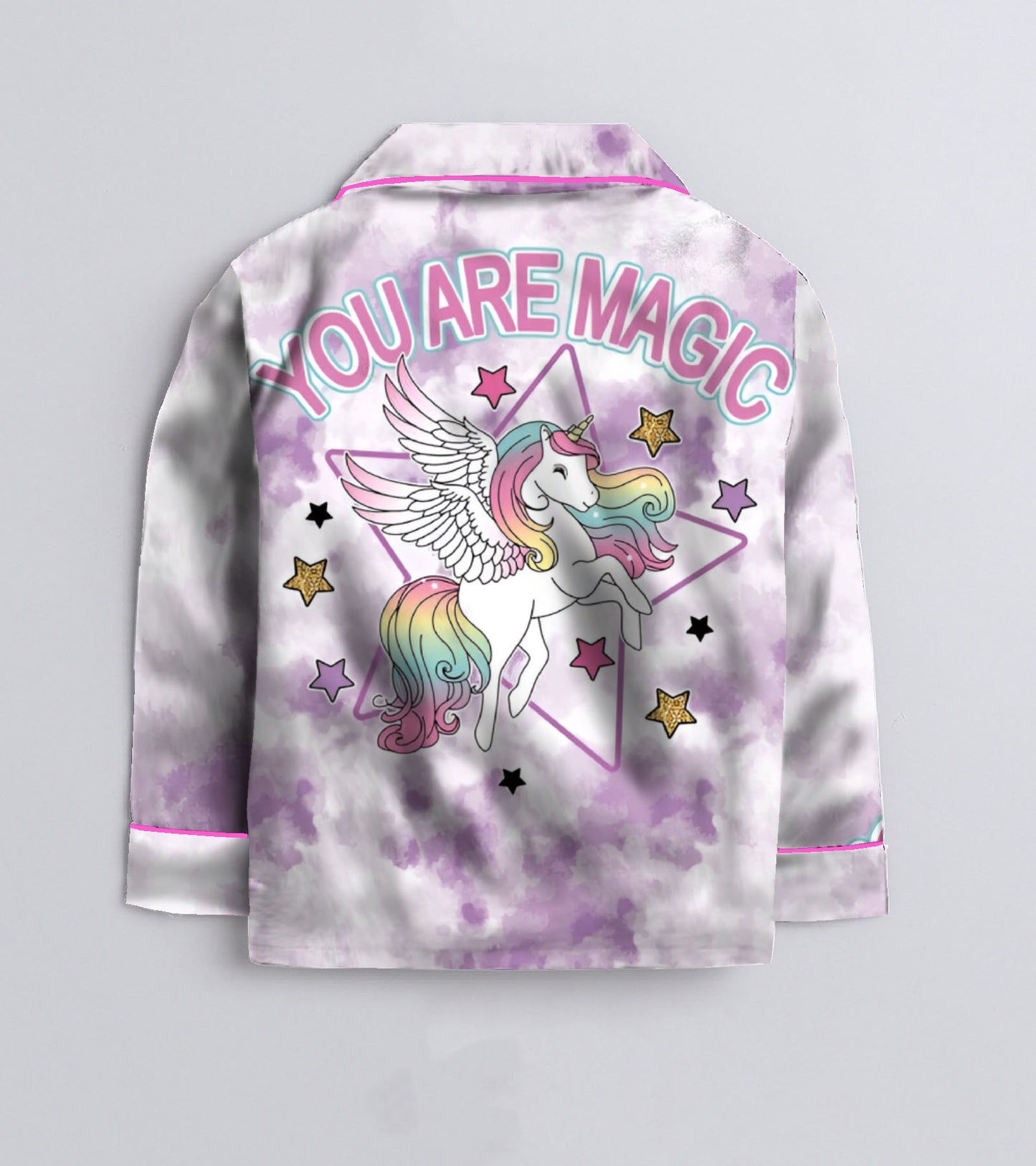 Magic Unicorn Printed Girls Pure Cotton Nightsuit Set