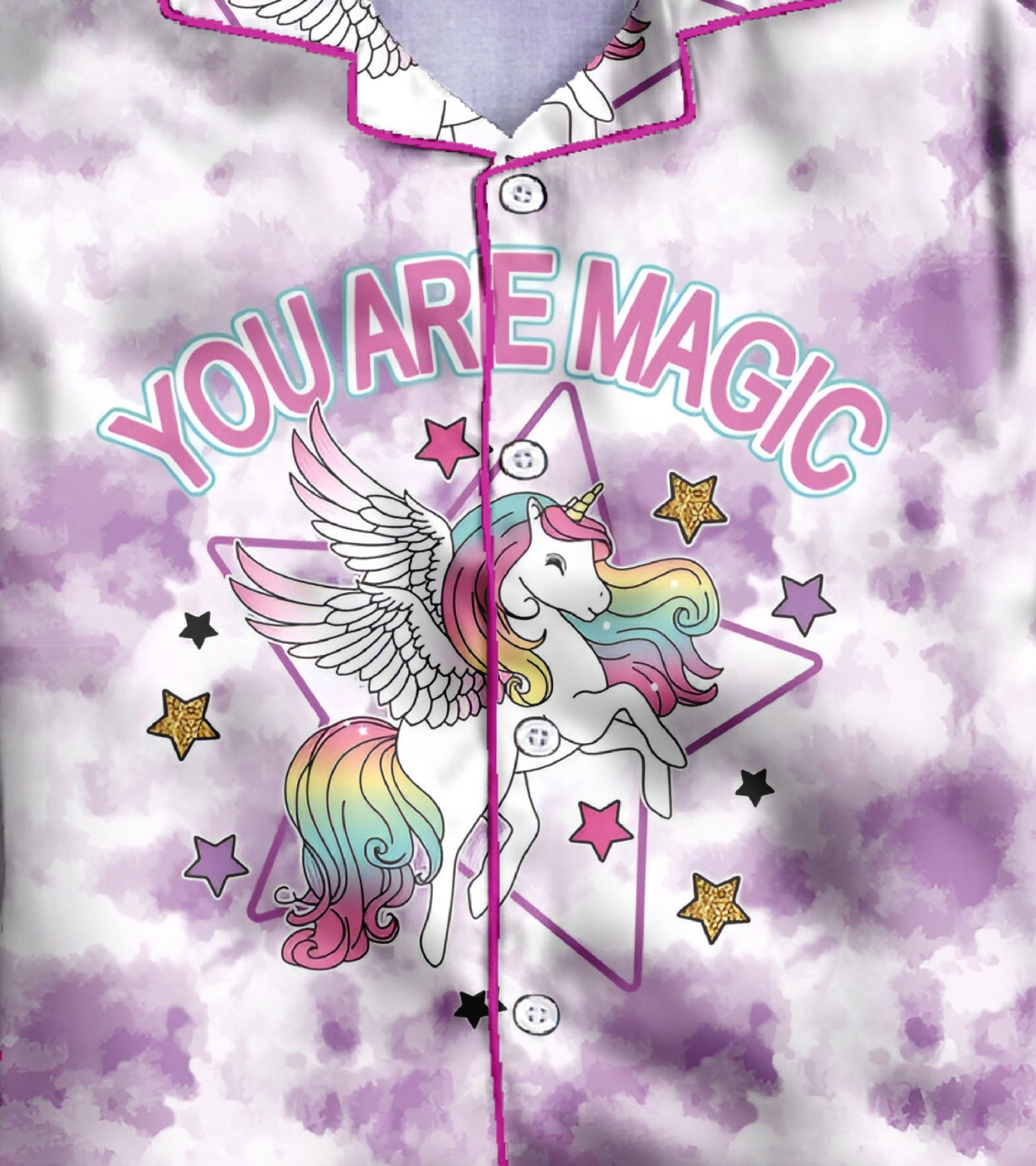 Magic Unicorn Printed Girls Pure Cotton Nightsuit Set
