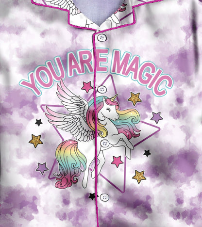 Magic Unicorn Printed Girls Pure Cotton Nightsuit Set