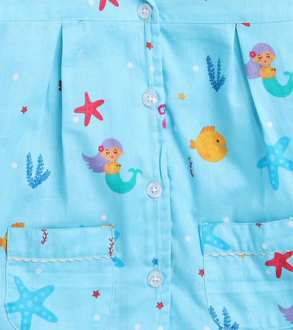 Mermaid Dream Printed Girls Nightsuit Set
