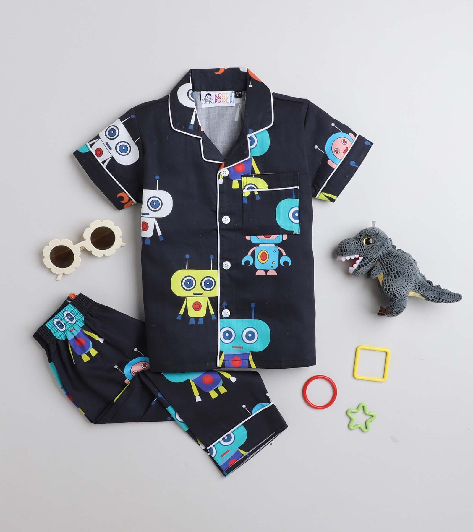 Mini Robort Night Suit Set Half Sleeve - Koochi Poochi – koochi Poochi