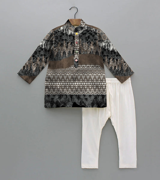 Monarchy Printed Pure Cotton Kurta And Pyjama