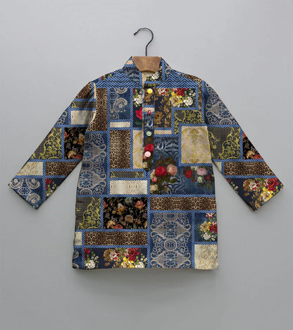 Multi Floral Printed Pure Cotton Kurta And Pyjama