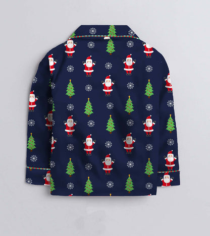 Nevy Santa Pure Cotton Christmas Printed Nightsuit Set