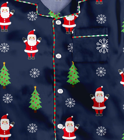 Nevy Santa Pure Cotton Christmas Printed Nightsuit Set