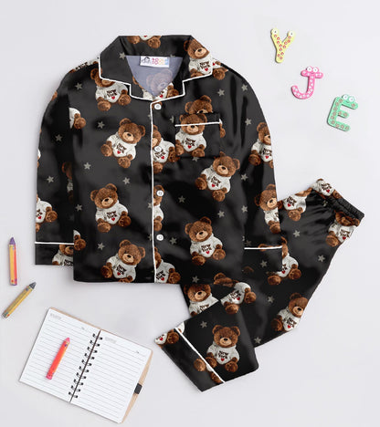 New York Teddy Bear Pure Cotton Printed Nightsuit Set