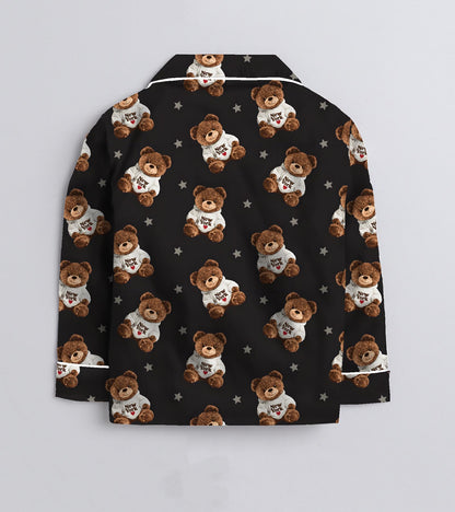 New York Teddy Bear Pure Cotton Printed Nightsuit Set