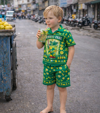 Nimboo Pani Summer Vibes Pure Cotton Co-ord Set For Boys