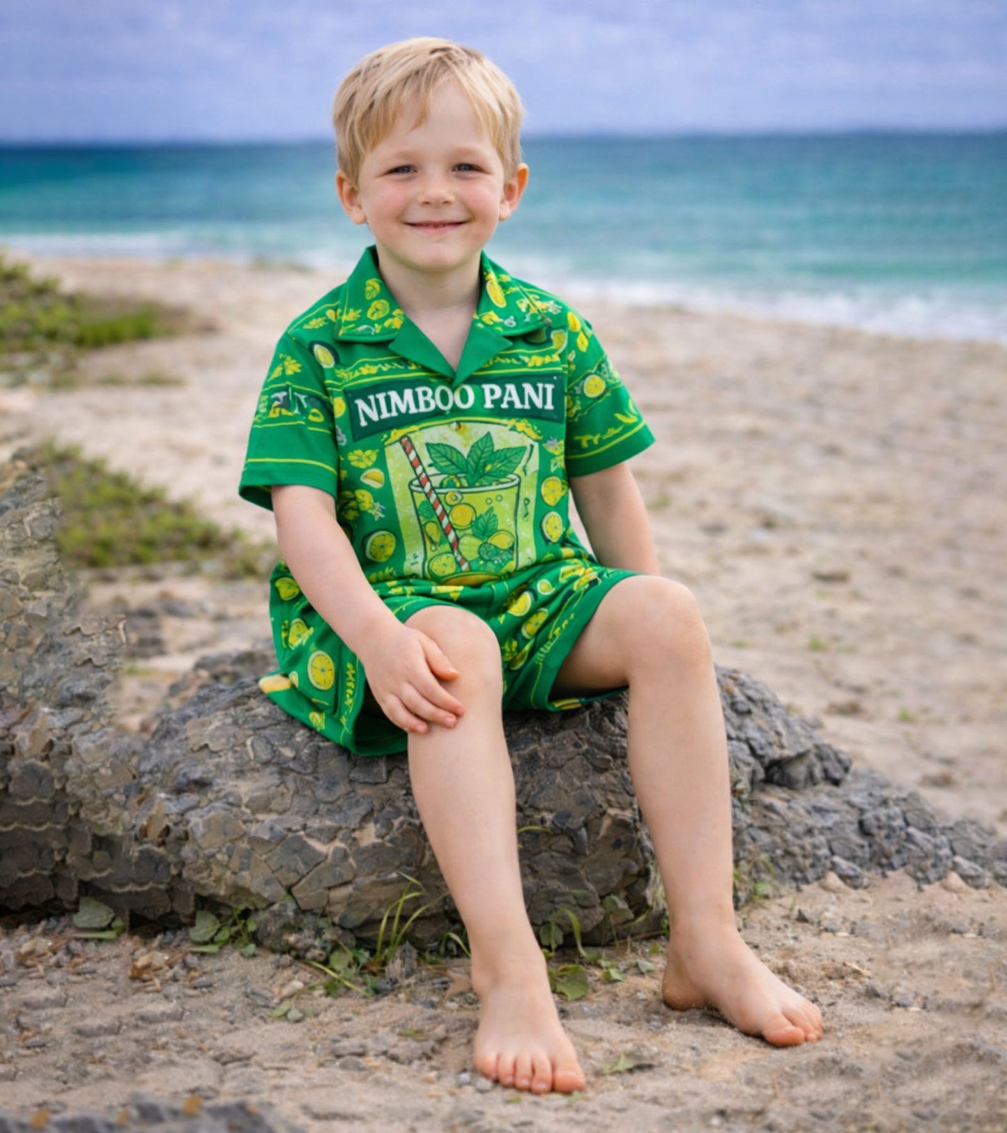 Nimboo Pani Summer Vibes Pure Cotton Co-ord Set For Boys