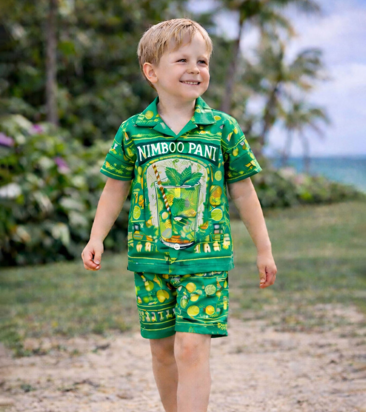 Nimboo Pani Summer Vibes Pure Cotton Co-ord Set For Boys