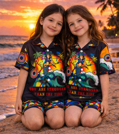 Ocean Warrior Printed Girls Pure Cotton Half Nightsuit Set
