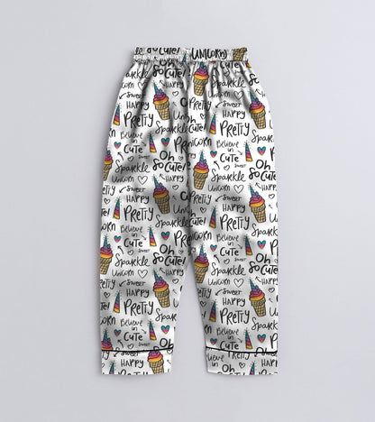 Oh So Cute Printed Girls Pure Cotton Nightsuit Set