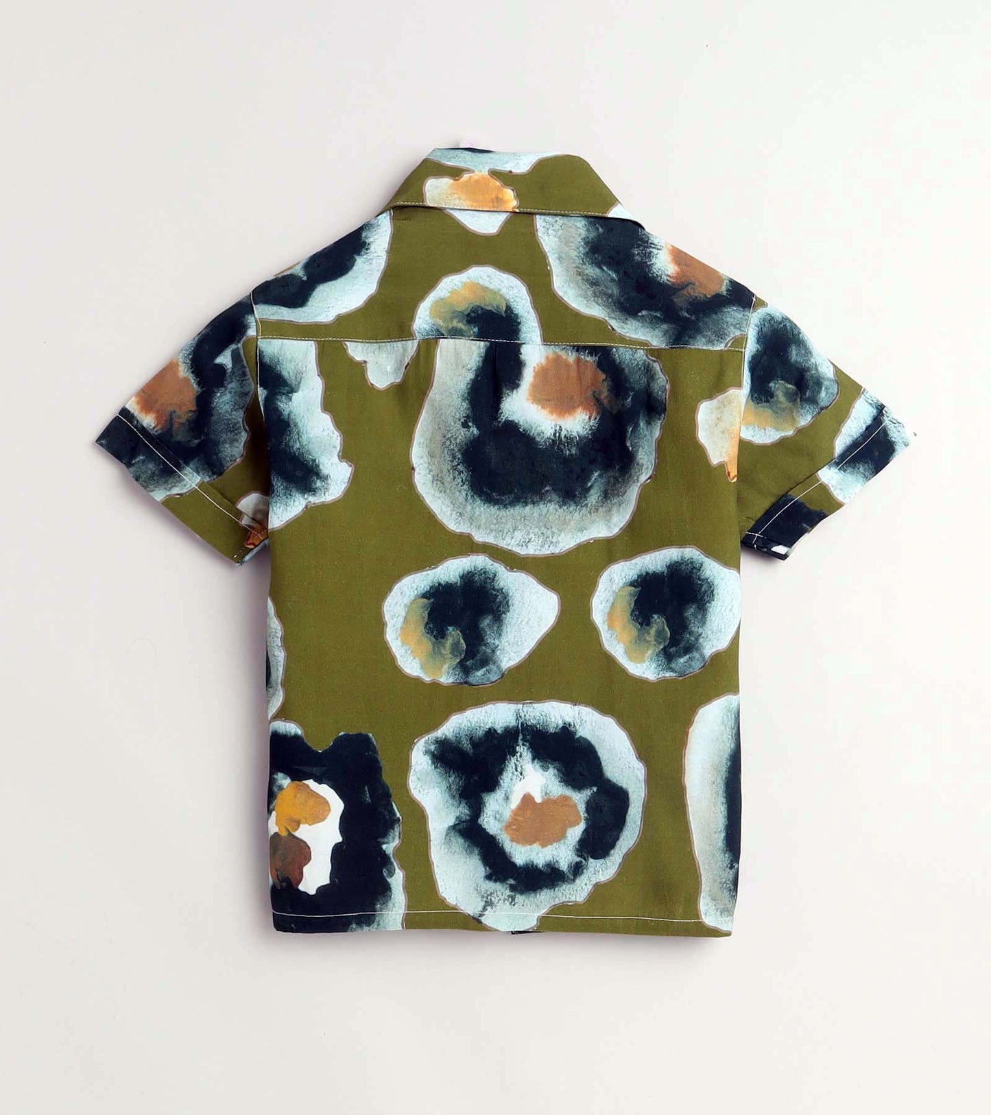 Olive Abstract Printed Boys Co ord Set