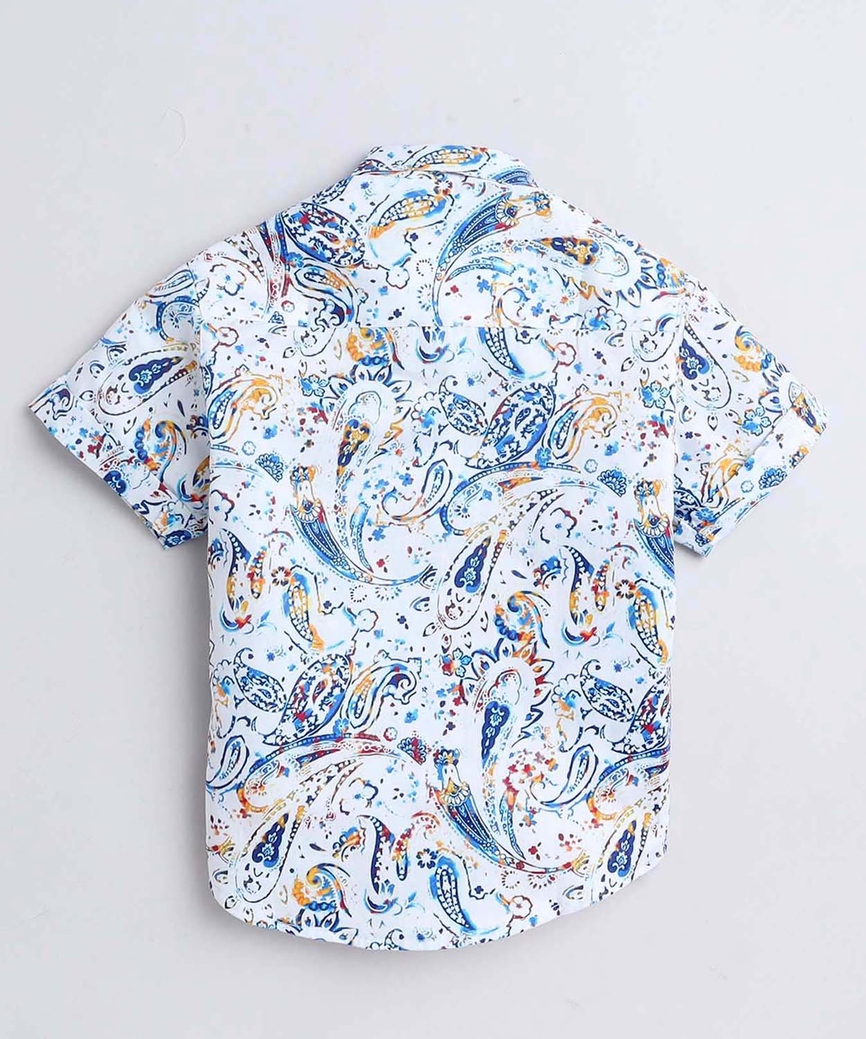 Paisley Print Pure Cotton Half Sleeve Shirt For Boys