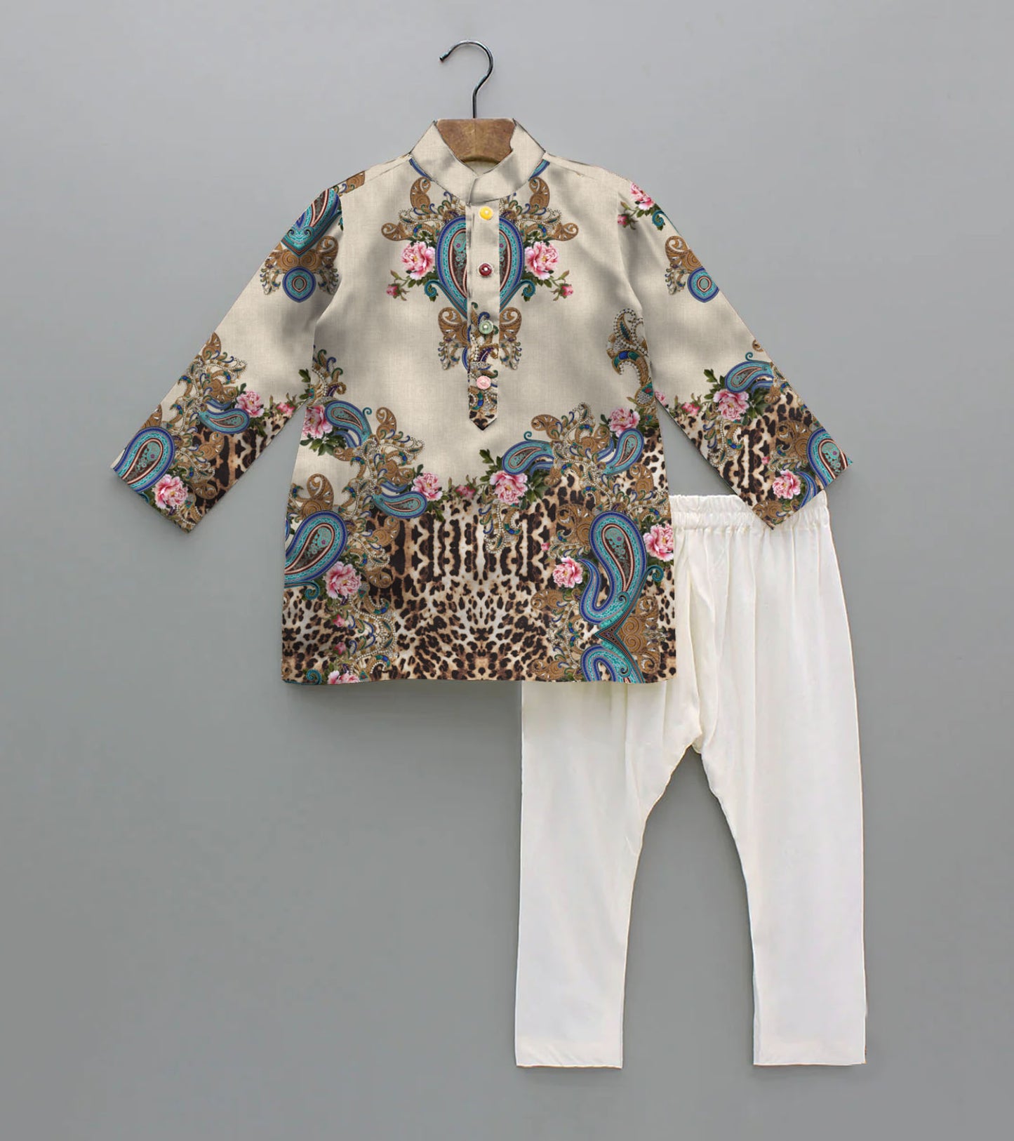 Paisly Printed Pure Cotton Kurta And Pyjama