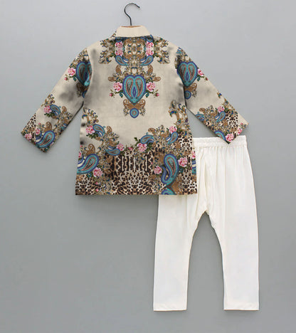Paisly Printed Pure Cotton Kurta And Pyjama