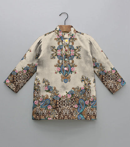 Paisly Printed Pure Cotton Kurta And Pyjama