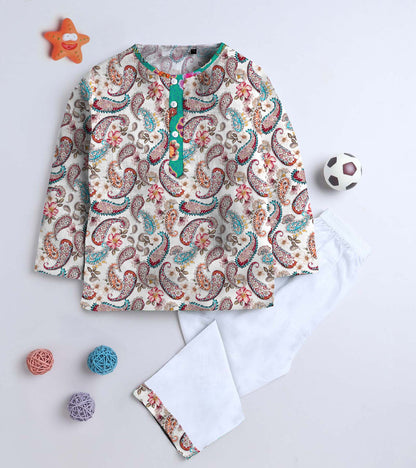 Paisly Printed Pyjama Kurta Set