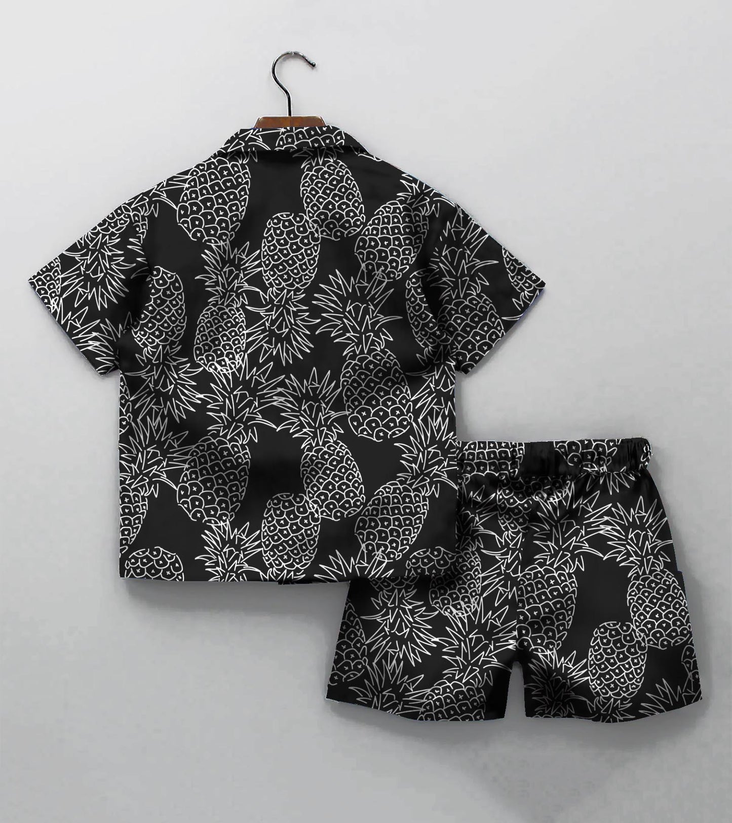Pineapple Black Ground Printed Boys Co ord Set