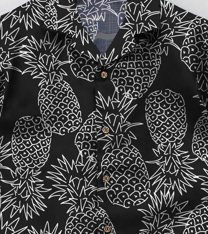 Pineapple Black Ground Printed Boys Co ord Set