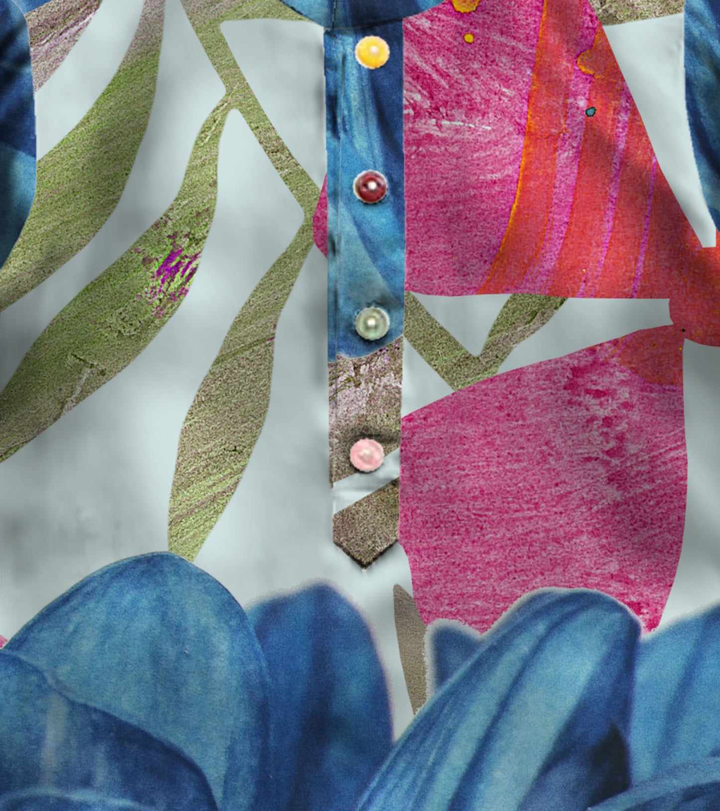 Pink and Blue Floral Printed Pure Cotton Kurta And Pyjama