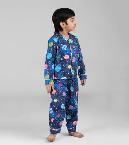 Planets Printed Night Suit Set