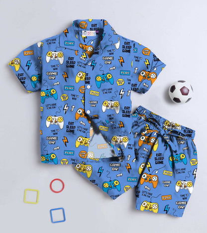 Play Game Printed Boys Co ord Set