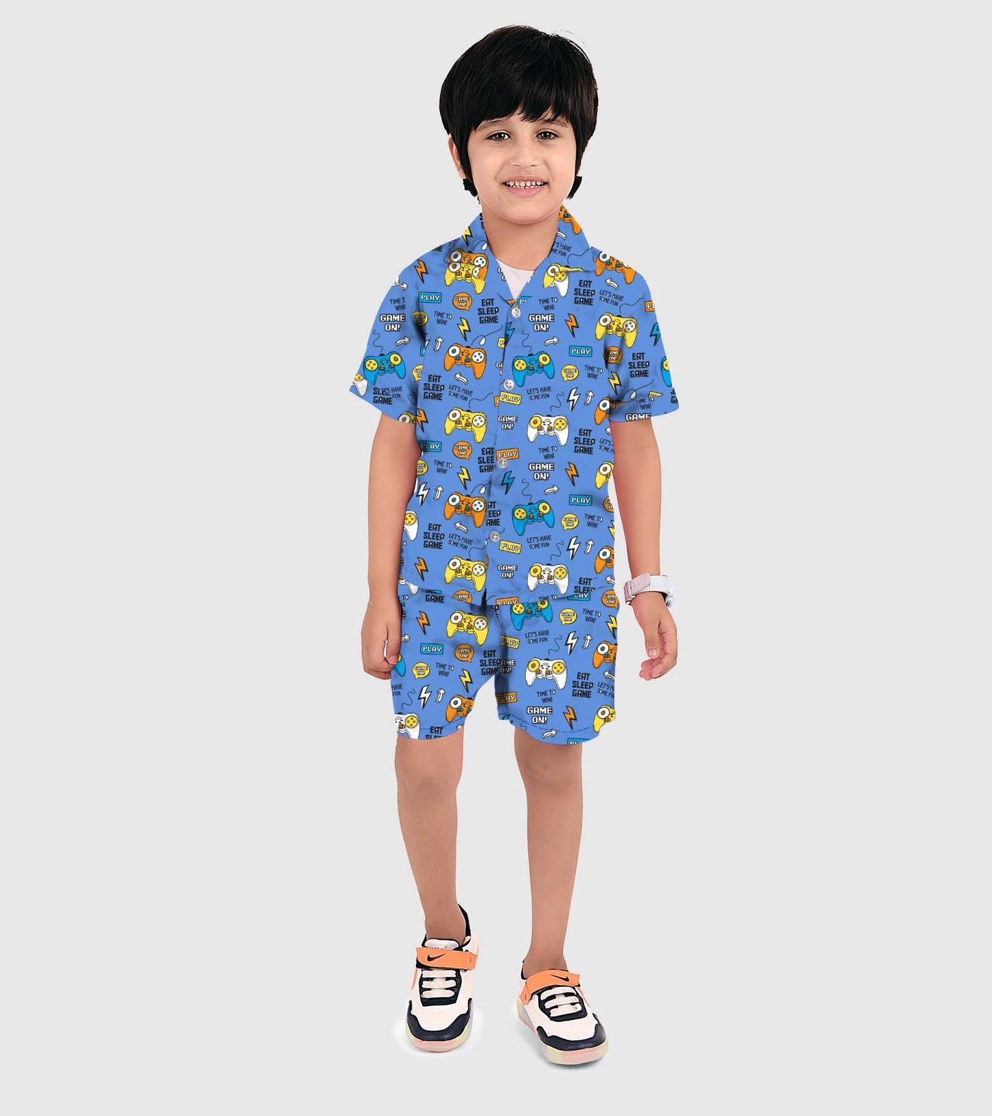 Play Game Printed Boys Co ord Set