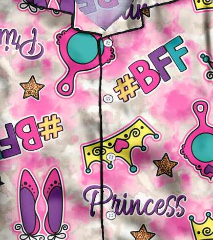 Princess Girl Printed Girls Pure Cotton Nightsuit Set