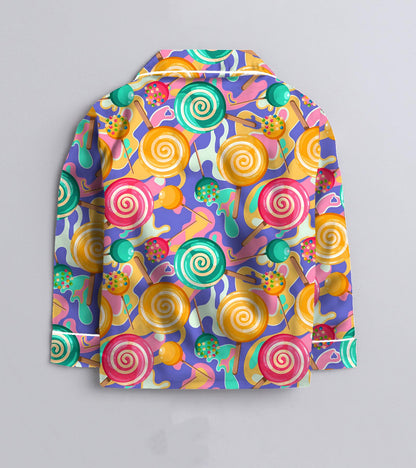 Rainbow Pure Cotton Printed Nightsuit Set