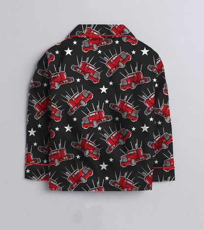 Red Truck Pure Cotton Printed Nightsuit Set