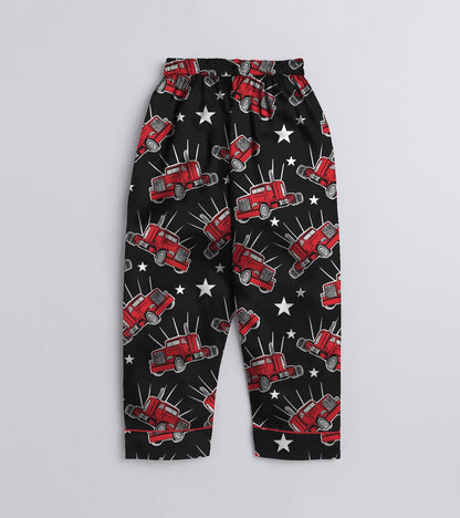 Red Truck Pure Cotton Printed Nightsuit Set