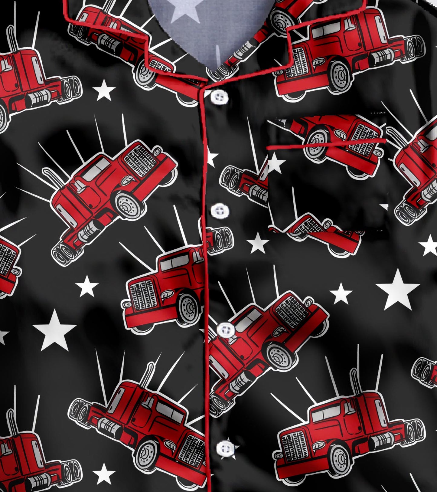 Red Truck Pure Cotton Printed Nightsuit Set