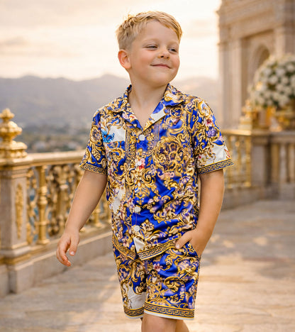 Royal Baroque Pure Cotton Luxe Co-ord Set For Boys