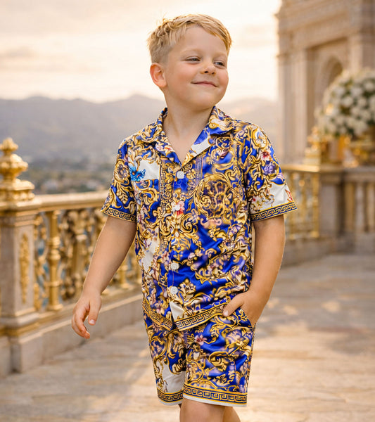 Royal Baroque Pure Cotton Luxe Co-ord Set For Boys